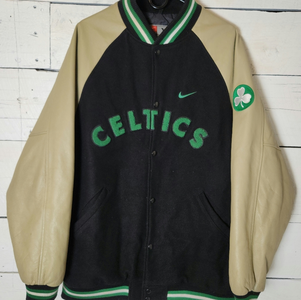Nike Men's Leather Sleeve Boston Celtics Jacket XL